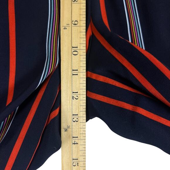 Rachel Zoe Striped Wide Leg Pants 4 | Navy Red Palazzo Boho High Waist Resort - Picture 9 of 11